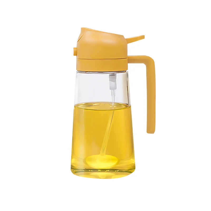 2WAY オイルスプレーボトル 500ml｜液だれ防止・霧吹き対応 キッチンオイルボトル