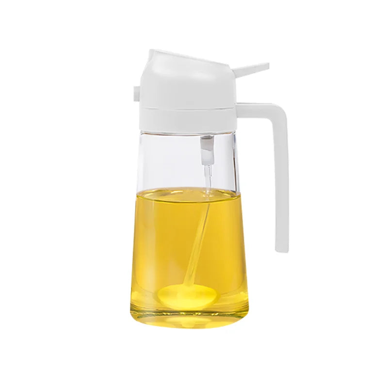 2WAY オイルスプレーボトル 500ml｜液だれ防止・霧吹き対応 キッチンオイルボトル