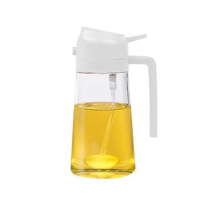 2WAY オイルスプレーボトル 500ml｜液だれ防止・霧吹き対応 キッチンオイルボトル