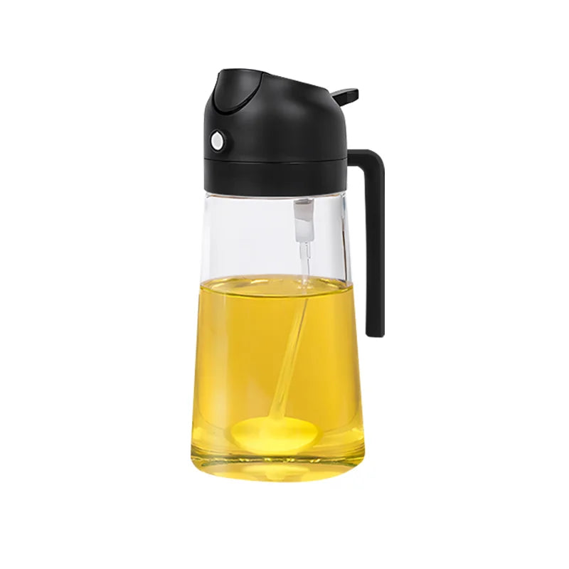 2WAY オイルスプレーボトル 500ml｜液だれ防止・霧吹き対応 キッチンオイルボトル