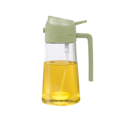 2WAY オイルスプレーボトル 500ml｜液だれ防止・霧吹き対応 キッチンオイルボトル